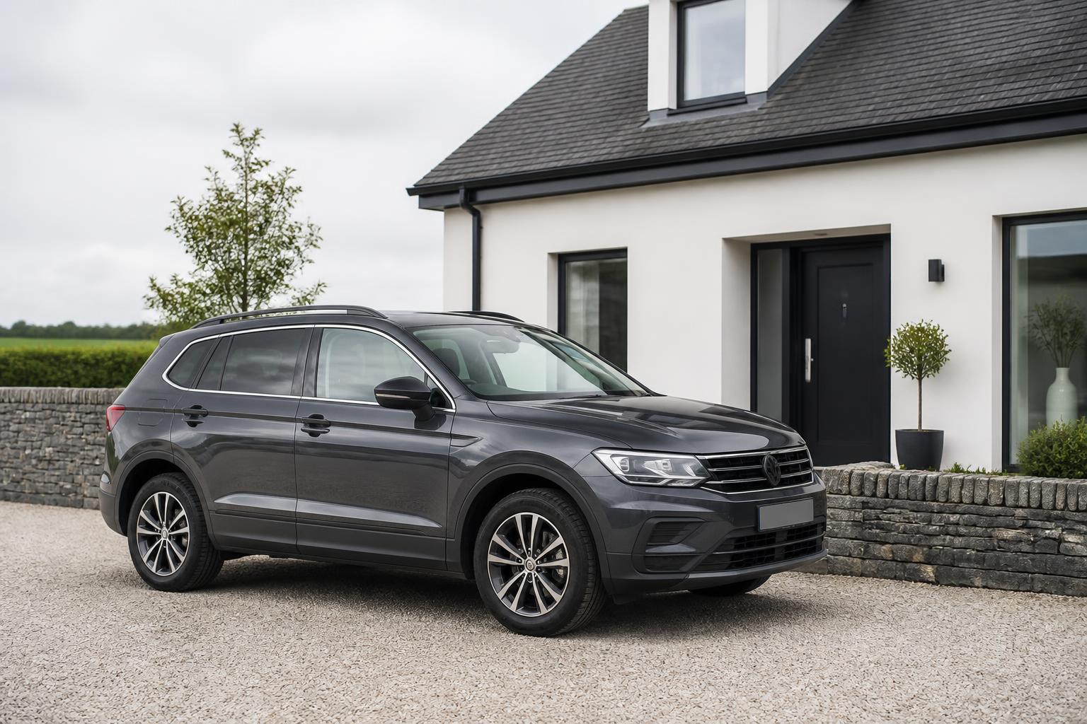Everyday family SUV outside an Irish home